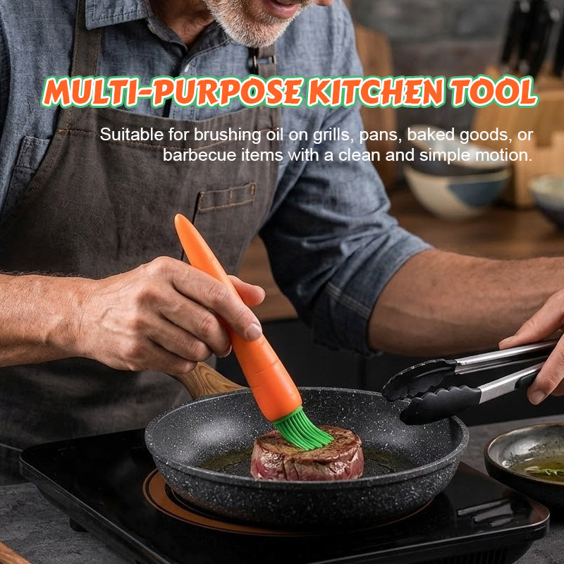 🥕 Carrot Shape Silicone Oil Brush