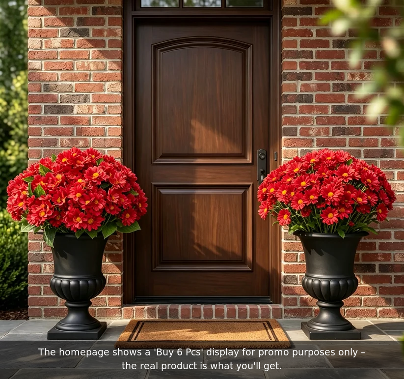 🍁 Artificial Fall Chrysanthemum Mums: Vibrant UV-Resistant Outdoor Autumn Flowers! 🍂