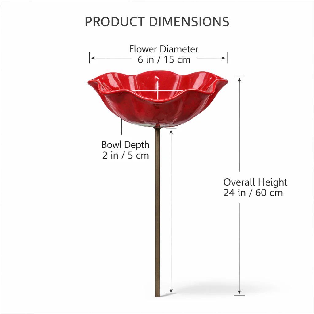 💖Handmade Metal Flower Garden Stake🐦