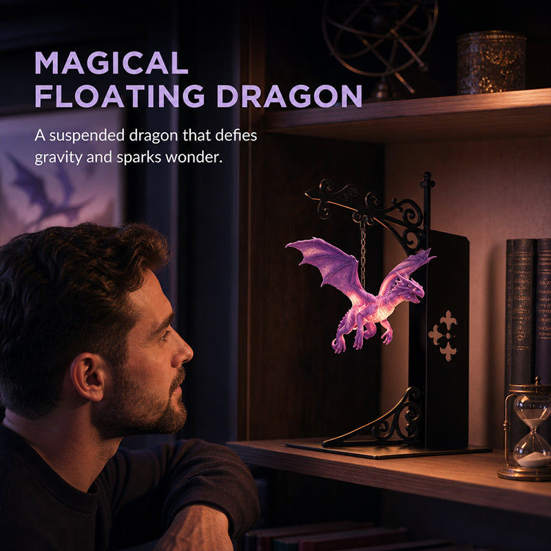 🐉 Dragon Bookshelf Lamp - Enchanting Floating Dragon Night Light
