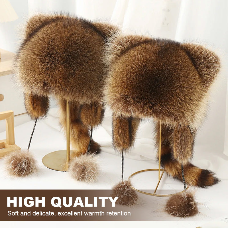 💥 50% OFF Black Friday! Luxurious Faux-Fur Hat (Raccoon-Tail Style) 🦌 | Winter & Outdoor