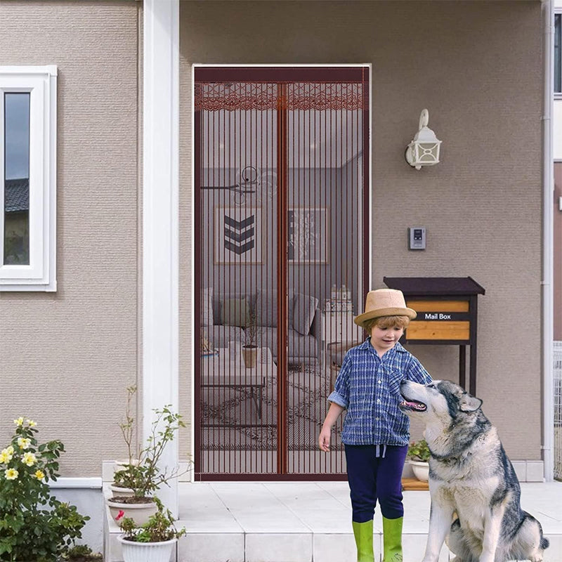 🦟 Keep pests out—installs in 2 minutes! The magnetic mesh door curtain! 🚪 Walk right in—it closes automatically! ✨