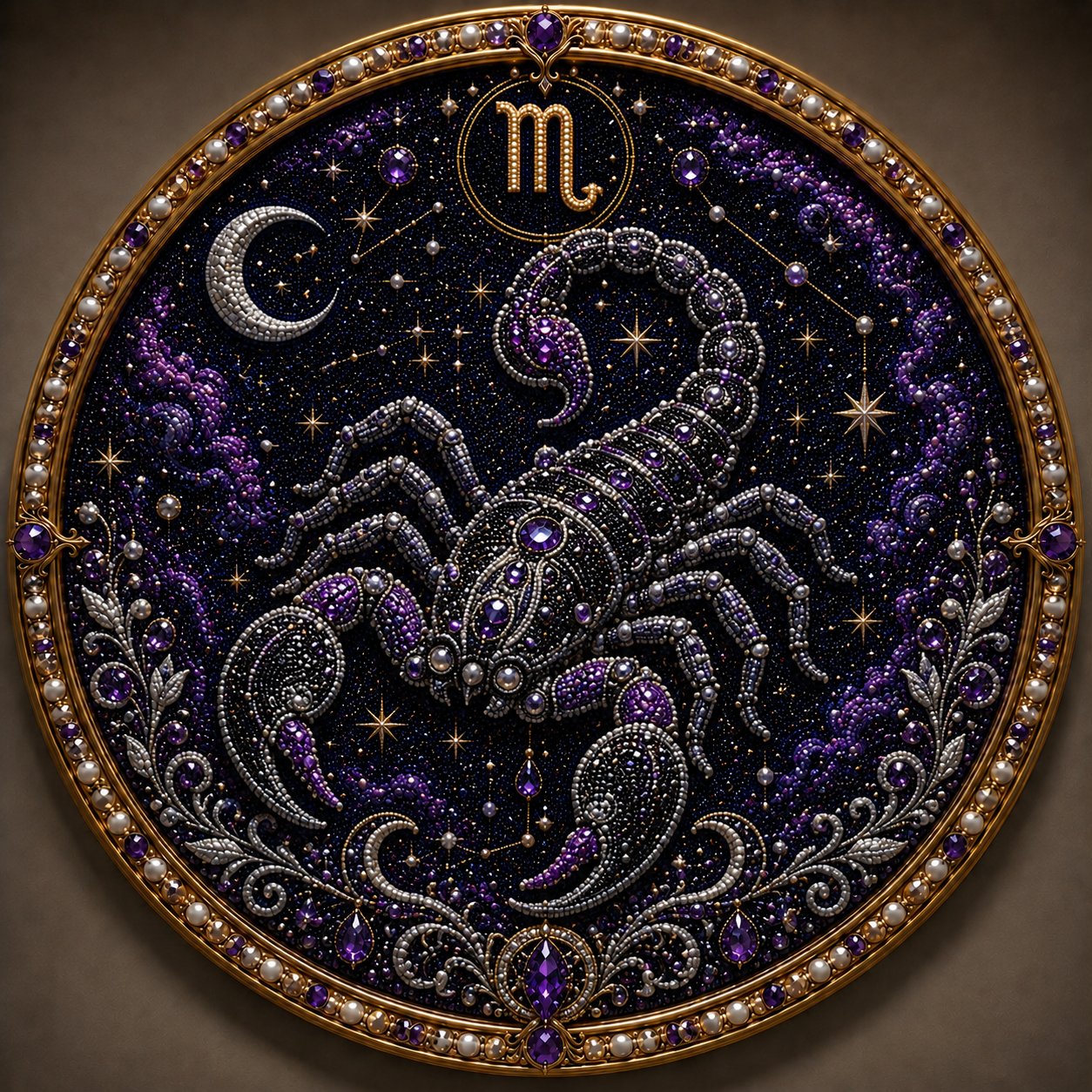 🌙 Magic On Your Wall! Luxury 3D Zodiac Pearl Art For A Cozy Home 🔮