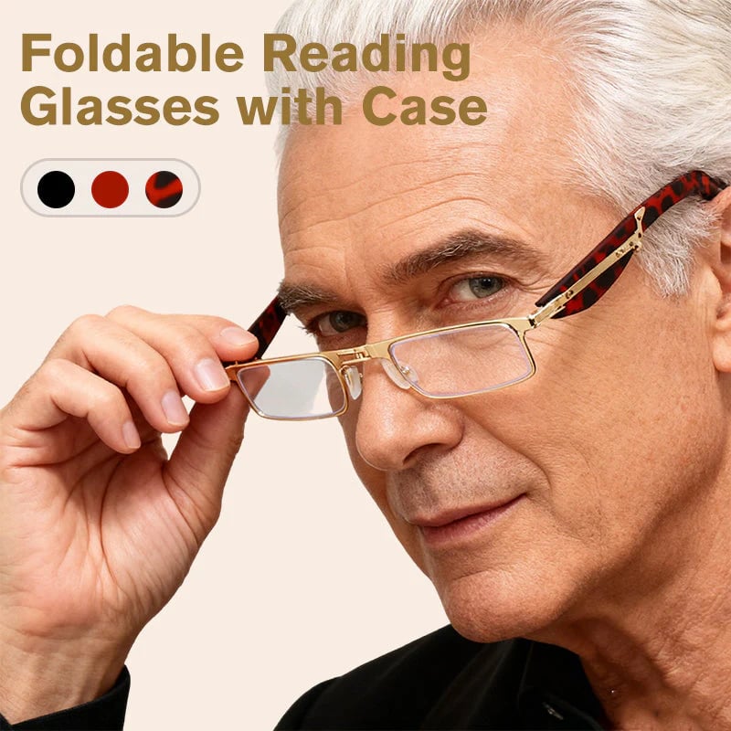 (🎁Last day 49% discount)👓Folding reading glasses with blue light filter and cas