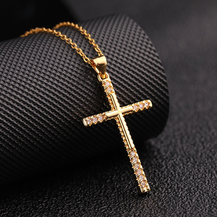 ✨Vintage punk cross necklace with cubic zirconia✨