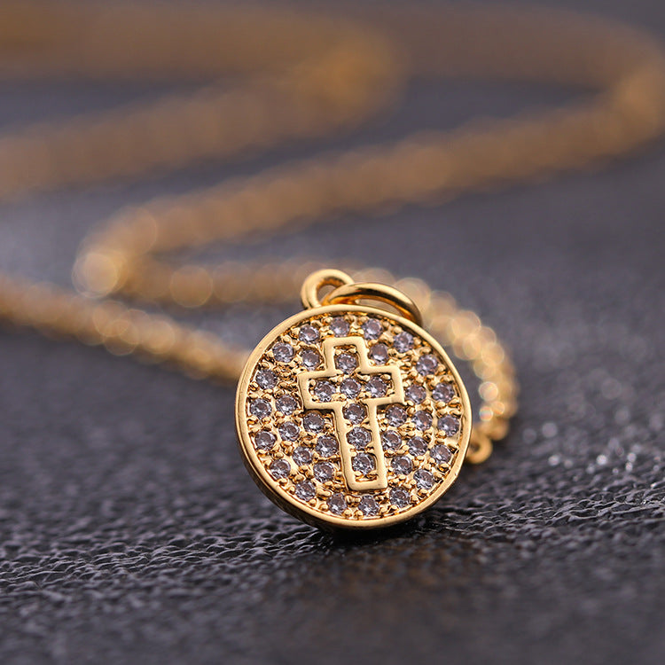 ✨Vintage punk cross necklace with cubic zirconia✨