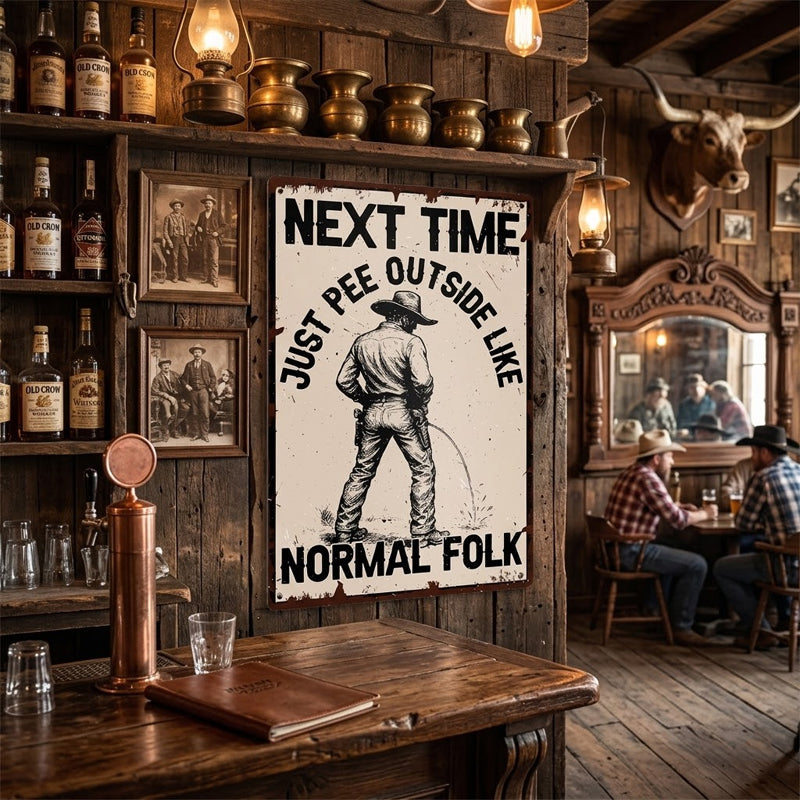 🤠Pissing Metal Sign😆
