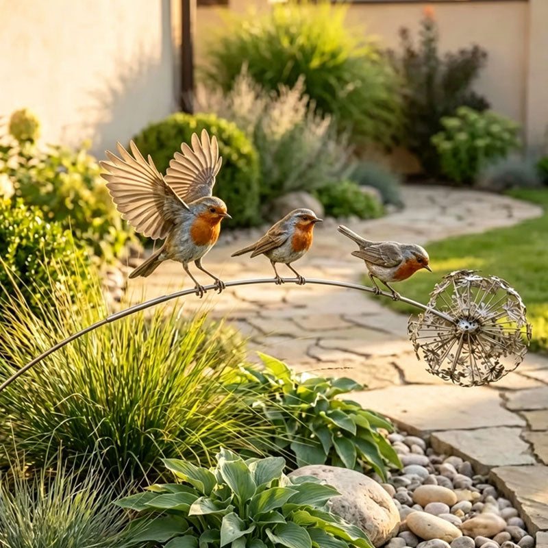 🕊️Robin Memorial Garden Stake – “Loved Ones Are Near”