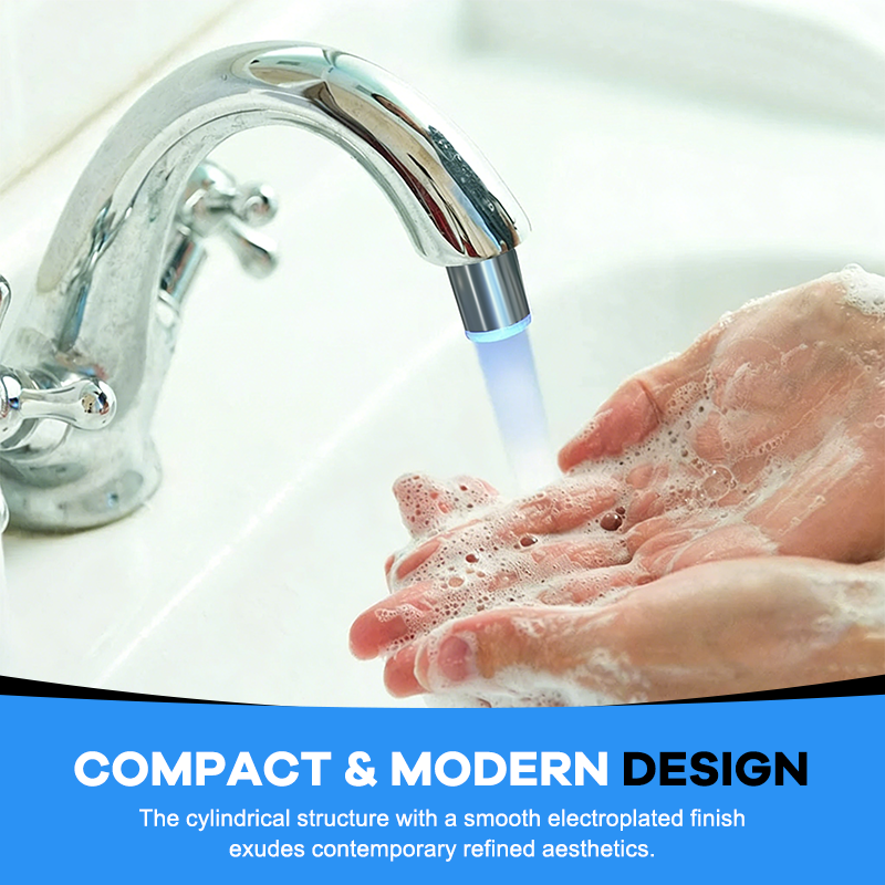 LED Faucet Attachment – Battery-Free ✨ Temperature Sensor & Color Changing Light for Bathroom & Kitchen