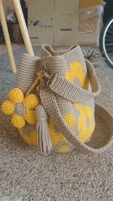 🏆 Promotion 49% OFF🧵🌸Handmade Crochet Flower Tote 🌼✨