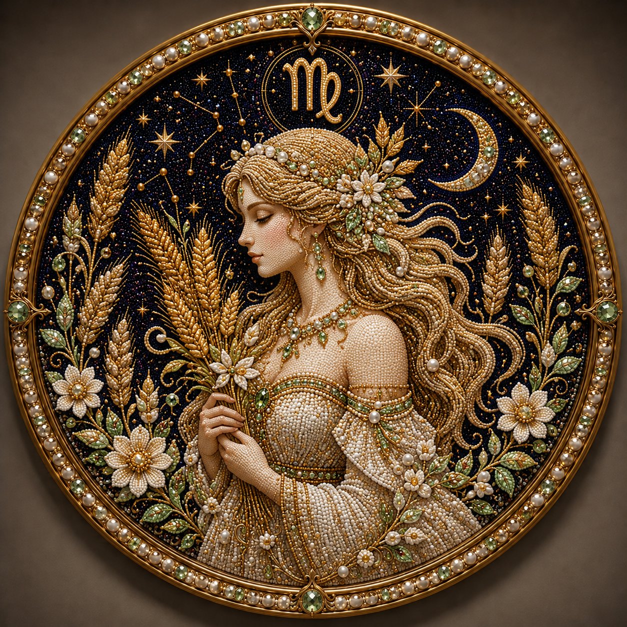 🌙 Magic On Your Wall! Luxury 3D Zodiac Pearl Art For A Cozy Home 🔮
