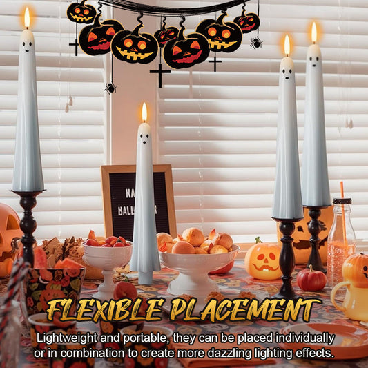 🎃👻 Remote-Controlled Ghost Light with 3D Flickering Flame 👻🎃