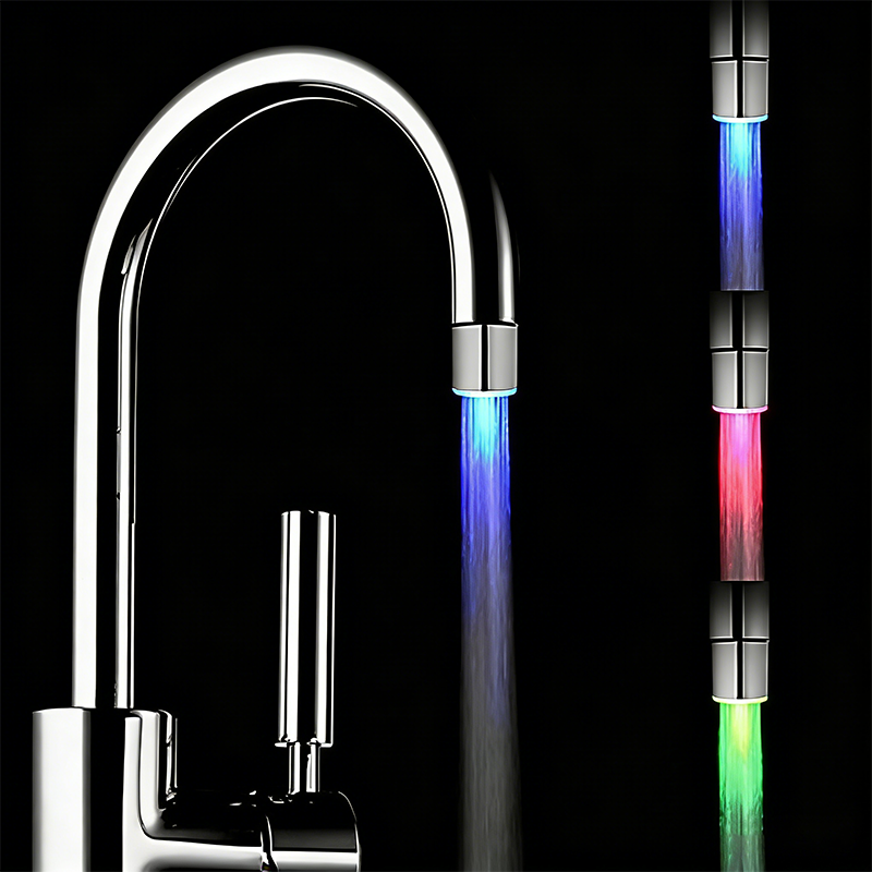 LED Faucet Attachment – Battery-Free ✨ Temperature Sensor & Color Changing Light for Bathroom & Kitchen