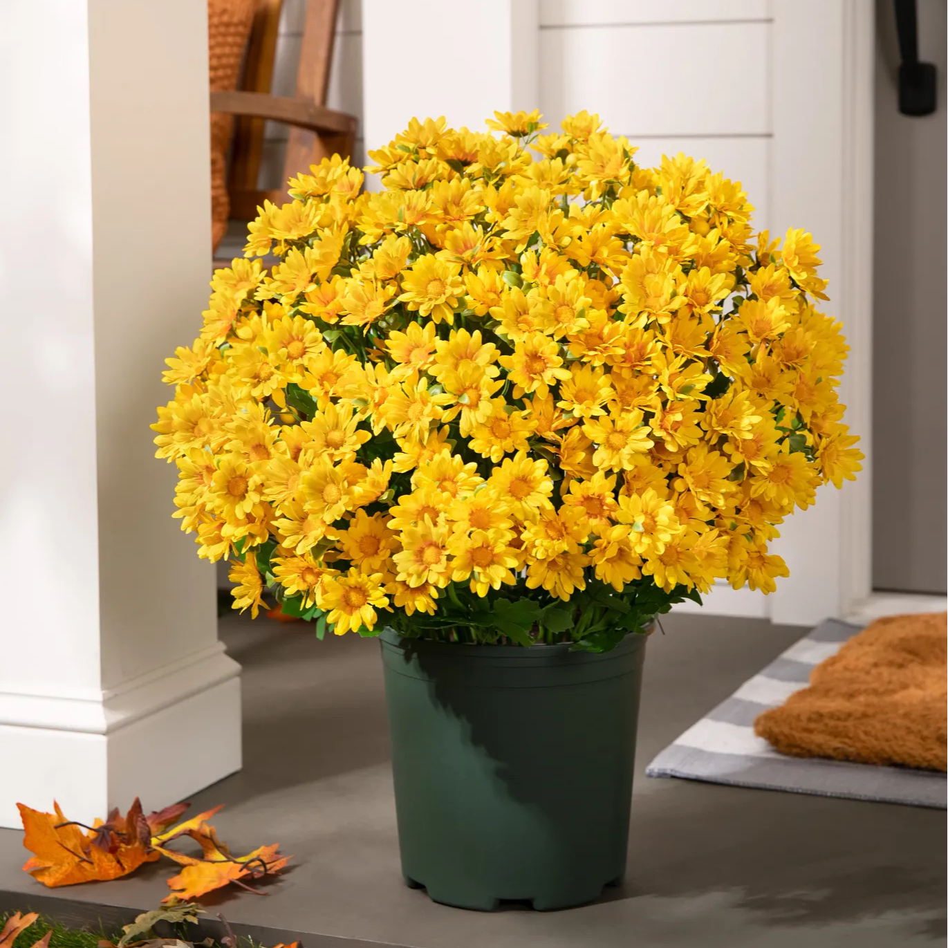 🍁 Artificial Fall Chrysanthemum Mums: Vibrant UV-Resistant Outdoor Autumn Flowers! 🍂