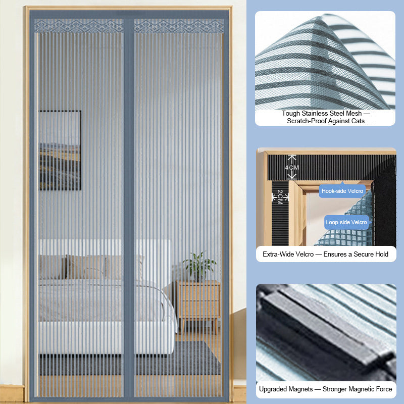🦟 Keep pests out—installs in 2 minutes! The magnetic mesh door curtain! 🚪 Walk right in—it closes automatically! ✨