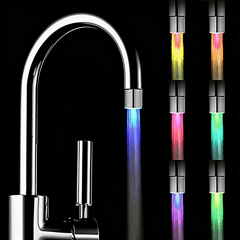 LED Faucet Attachment – Battery-Free ✨ Temperature Sensor & Color Changing Light for Bathroom & Kitchen