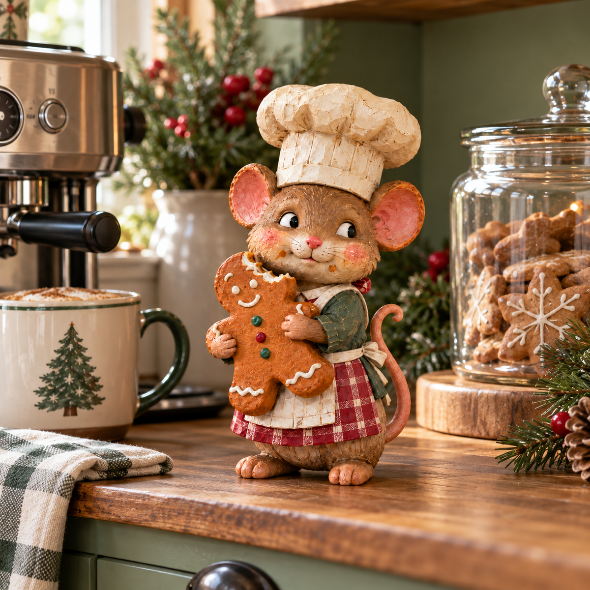 🍪 Gingerbread Mouse Baker Figurine