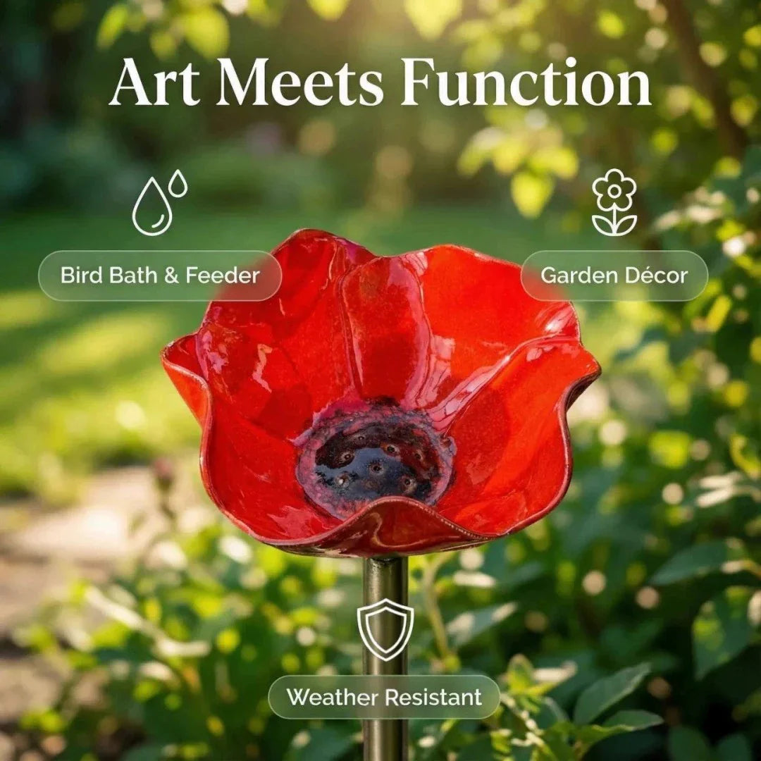 💖Handmade Metal Flower Garden Stake🐦