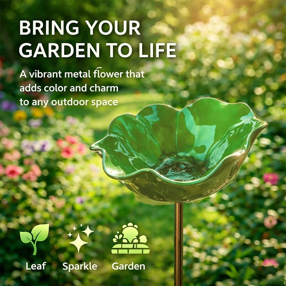 💖Handmade Metal Flower Garden Stake🐦