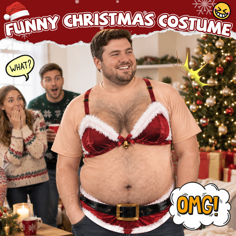 🎄 Hilarious Christmas Belly Illusion Costume – Funny Fancy Dress Outfit