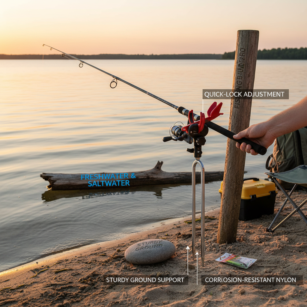 🎣 360° Self-Locking Fishing Rod Ground Stand 🪜