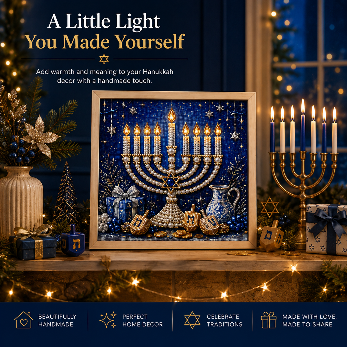 🕎✨ Hanukkah Pearl Art DIY Kit — create something beautiful together, one pearl at a time