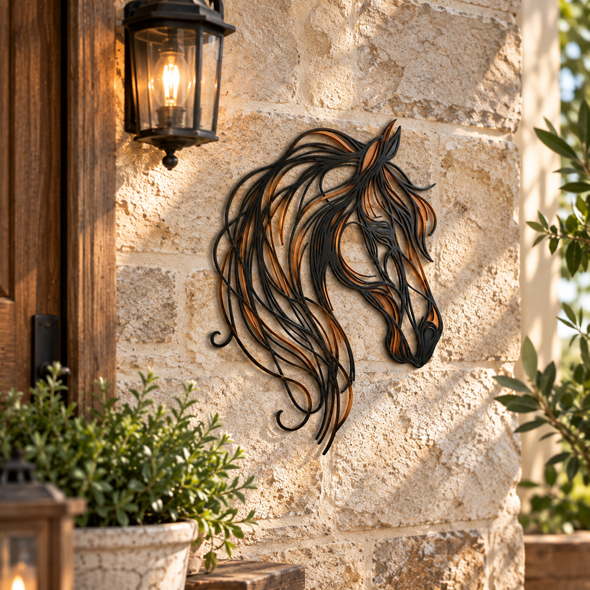 🐎 Horse Head Openwork Metal Wall Art