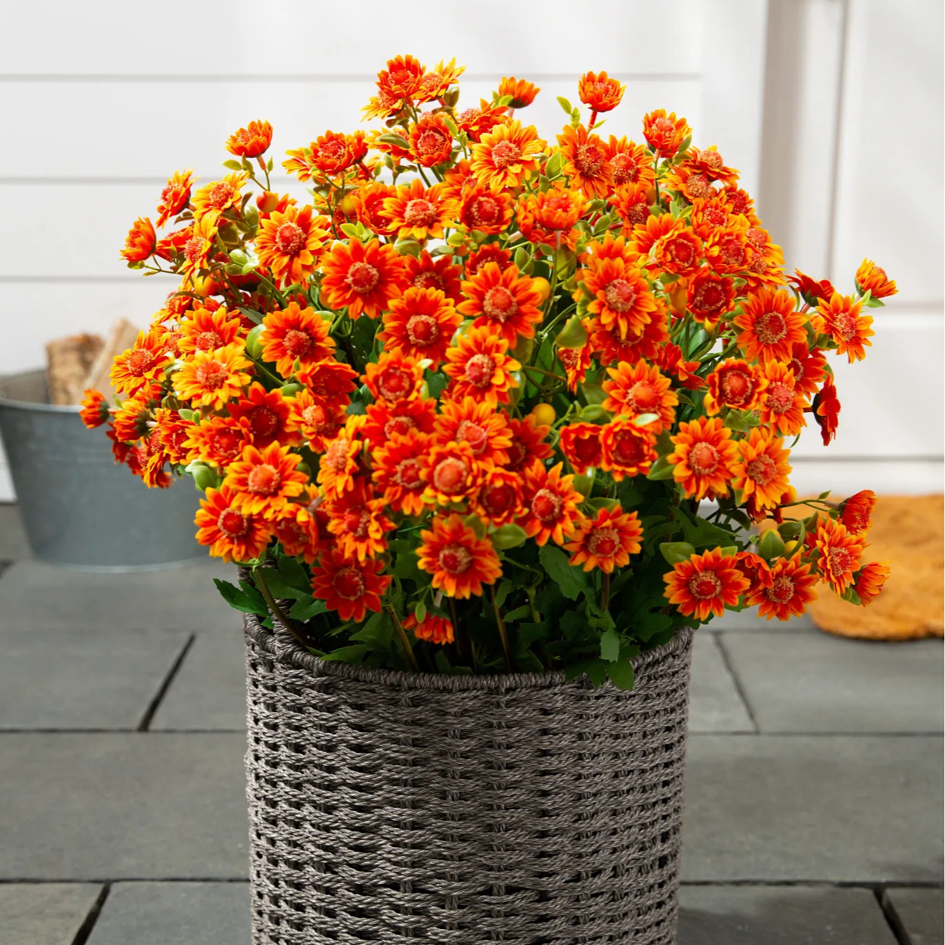 🍁 Artificial Fall Chrysanthemum Mums: Vibrant UV-Resistant Outdoor Autumn Flowers! 🍂