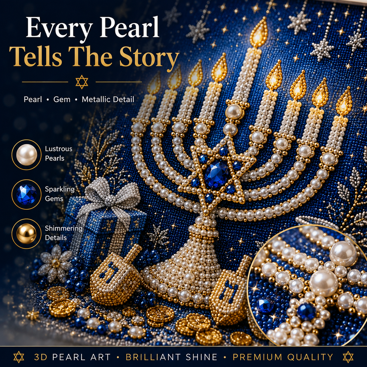🕎✨ Hanukkah Pearl Art DIY Kit — create something beautiful together, one pearl at a time