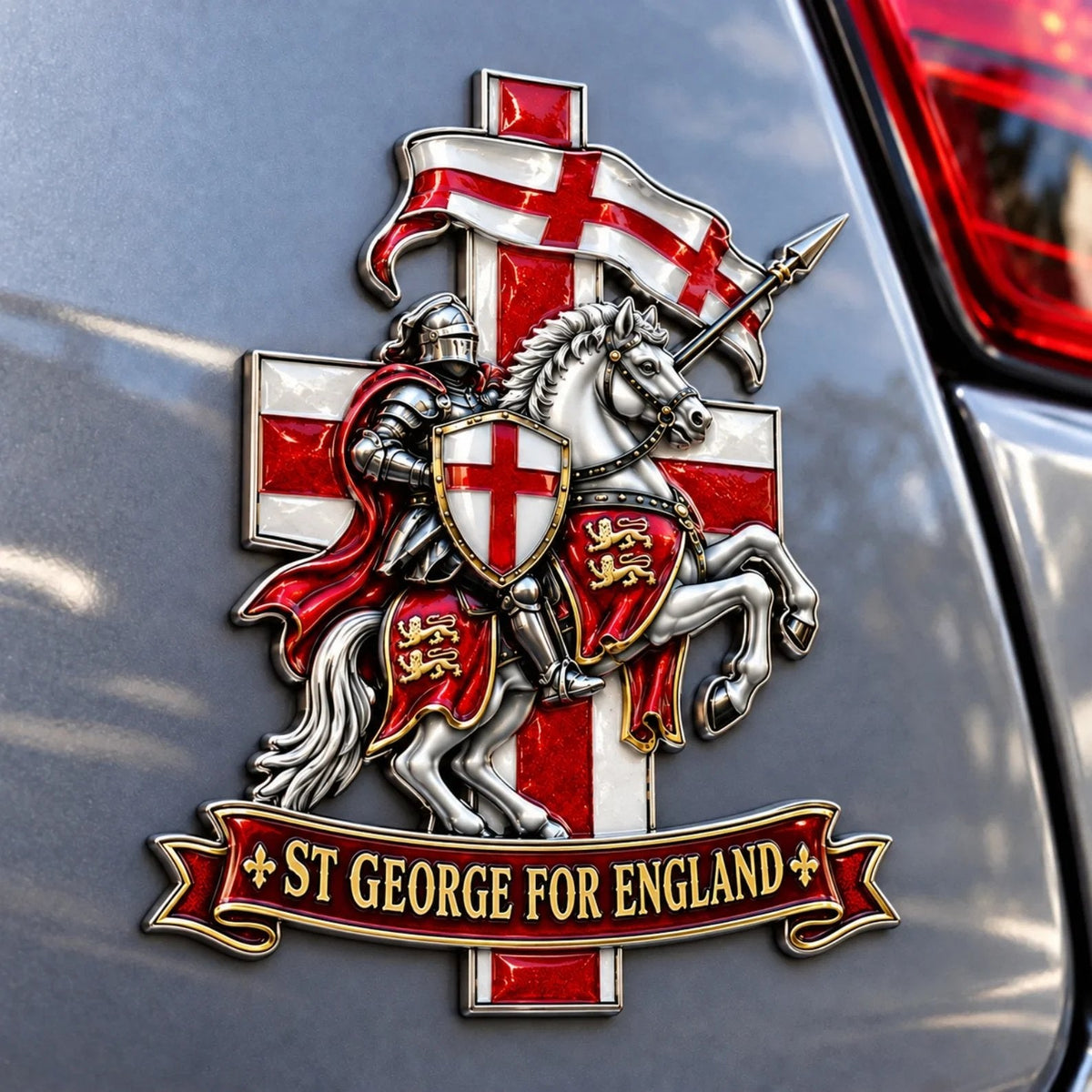 🛡️ St George for England Metal Car Emblem – A Symbol of Protection & Blessing