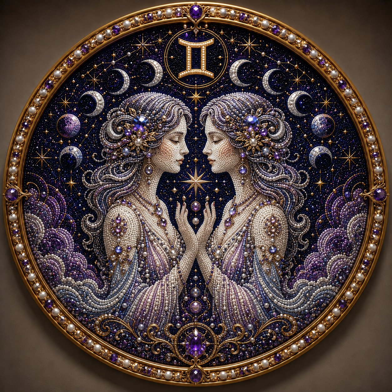 🌙 Magic On Your Wall! Luxury 3D Zodiac Pearl Art For A Cozy Home 🔮
