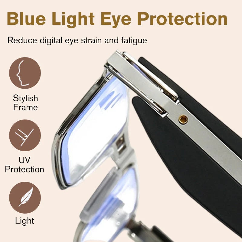 (🎁Last day 49% discount)👓Folding reading glasses with blue light filter and cas