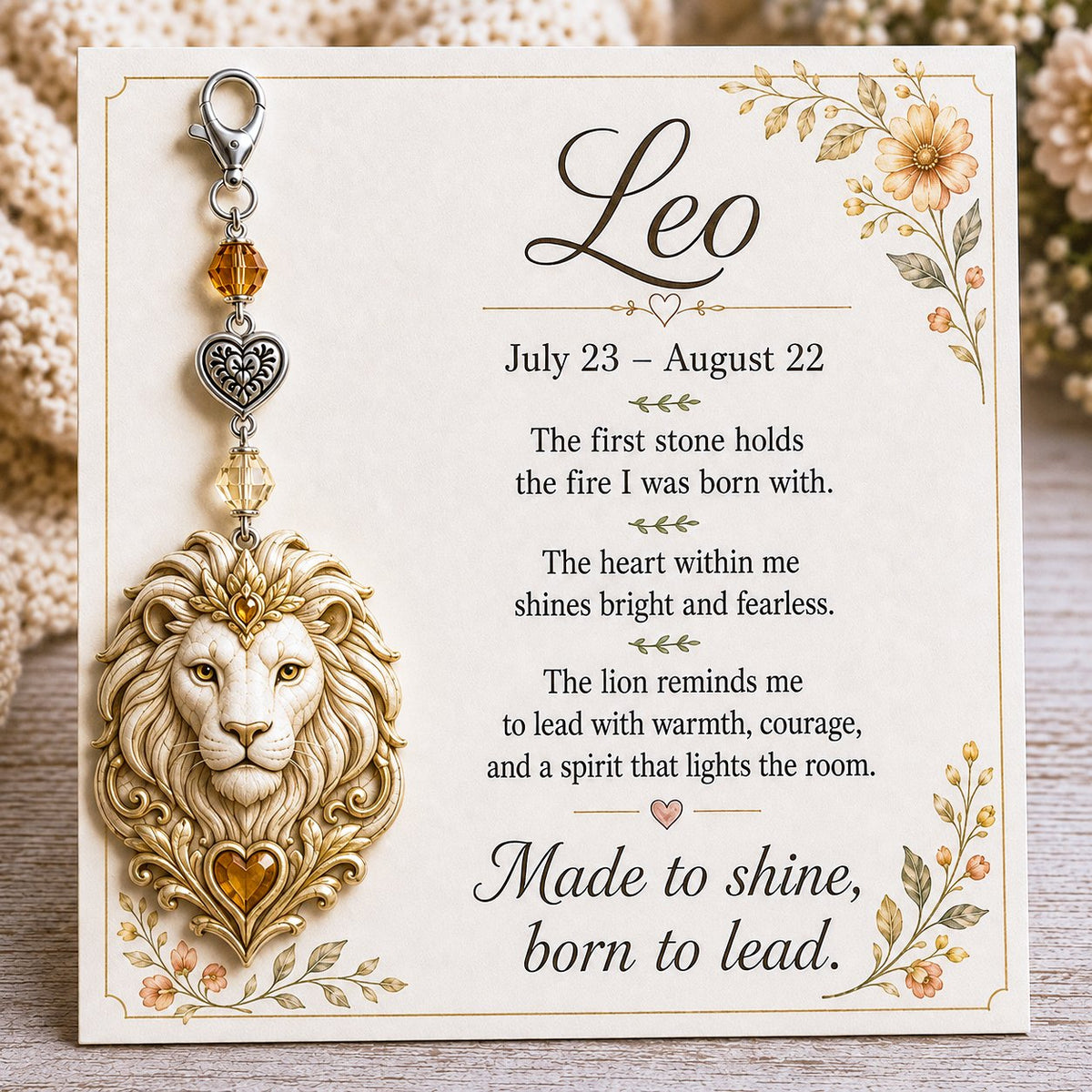 💫12 Zodiac Birthstone Charm Keepsake Card | Astrology Birthday Gift for Her