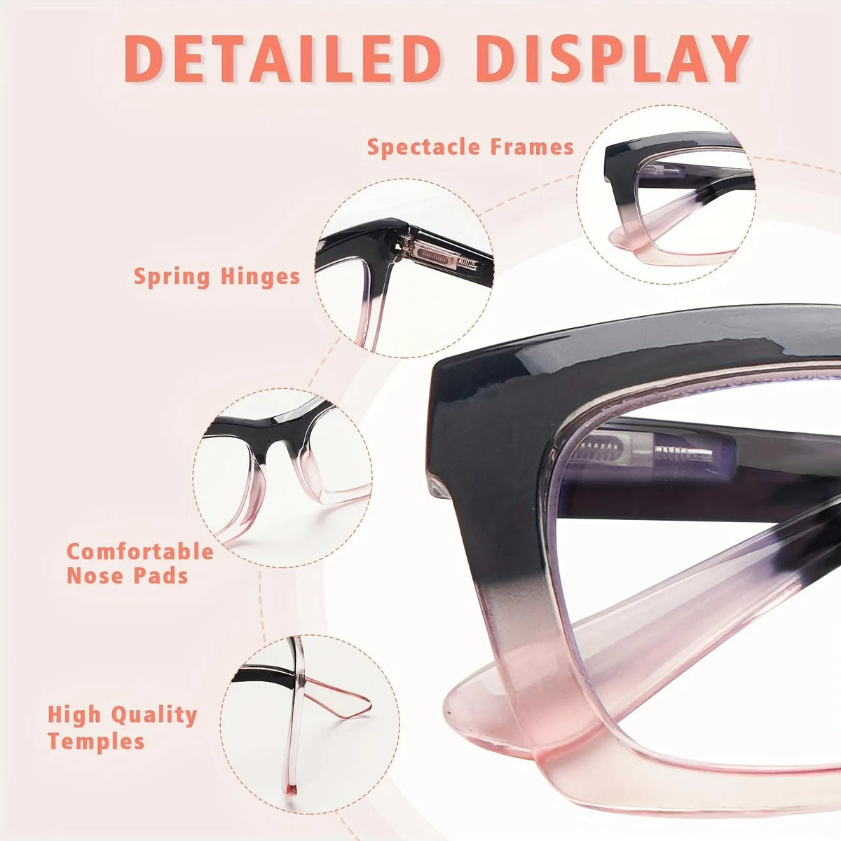 👓 Blue Light Filter Glasses Set, 4 Pairs, Unisex Reading Glasses