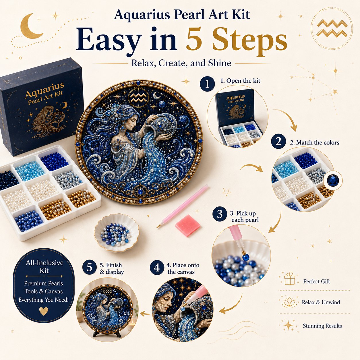 🌙 Magic On Your Wall! Luxury 3D Zodiac Pearl Art For A Cozy Home 🔮