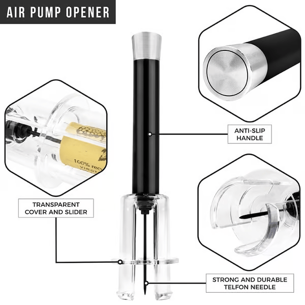🍷✨Air Pump Cork Remover Wine Bottle Opener Set