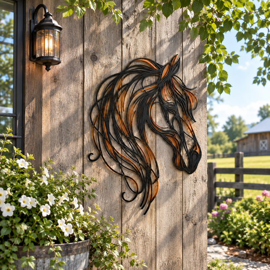 🐎 Horse Head Openwork Metal Wall Art