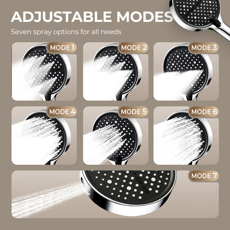 🌧️ Is the water pressure too low? This rain shower head is the solution—with eight adjustable spray settings, it delivers a truly torrential downpour! 💪🚿